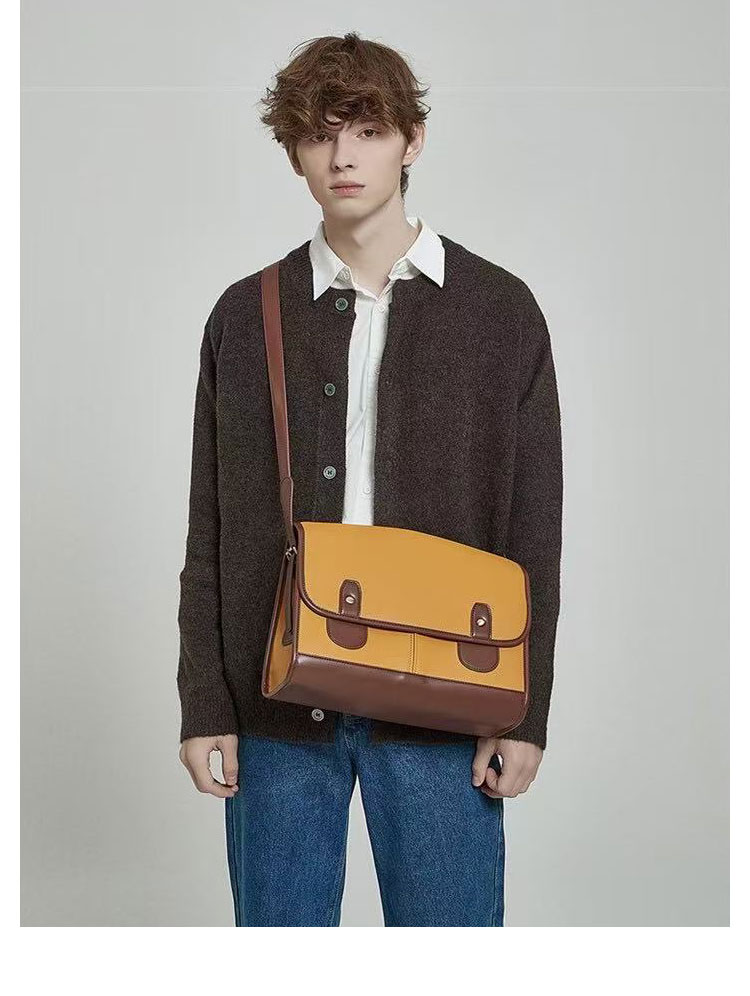 Whatna 革 ショルダーバッグ メンズ メッセンジャーバッグ ボディ斜め掛け胸バッグ かばん斜めがけ ビジネスバッグ A4 15センチPC収納可 厚手 レザー 通勤 通学 斜めがけバッグ 自転車 かばん男性用 黒XM-2748-13