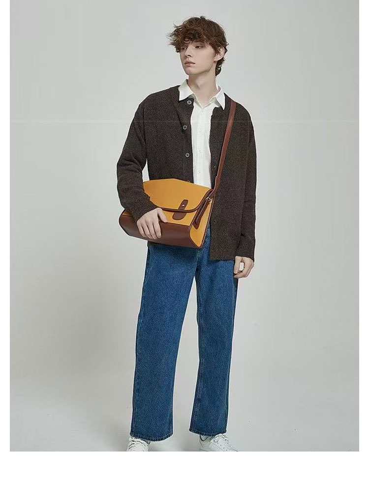 Whatna 革 ショルダーバッグ メンズ メッセンジャーバッグ ボディ斜め掛け胸バッグ かばん斜めがけ ビジネスバッグ A4 15センチPC収納可 厚手 レザー 通勤 通学 斜めがけバッグ 自転車 かばん男性用 黒XM-2748-11