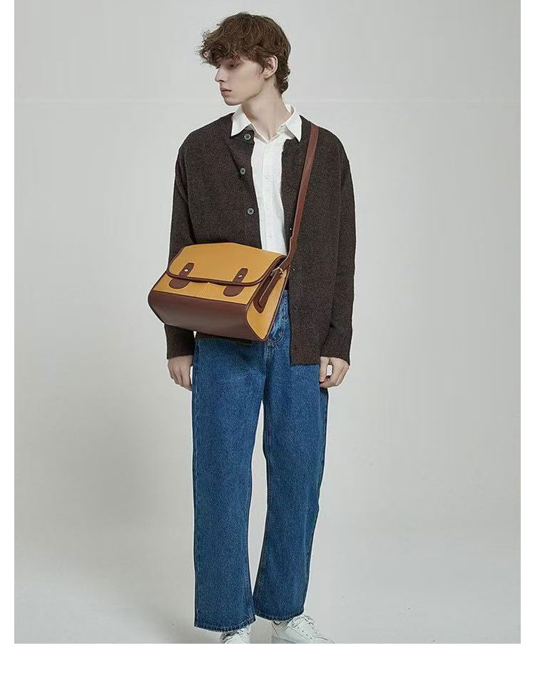 Whatna 革 ショルダーバッグ メンズ メッセンジャーバッグ ボディ斜め掛け胸バッグ かばん斜めがけ ビジネスバッグ A4 15センチPC収納可 厚手 レザー 通勤 通学 斜めがけバッグ 自転車 かばん男性用 黒XM-2748-12