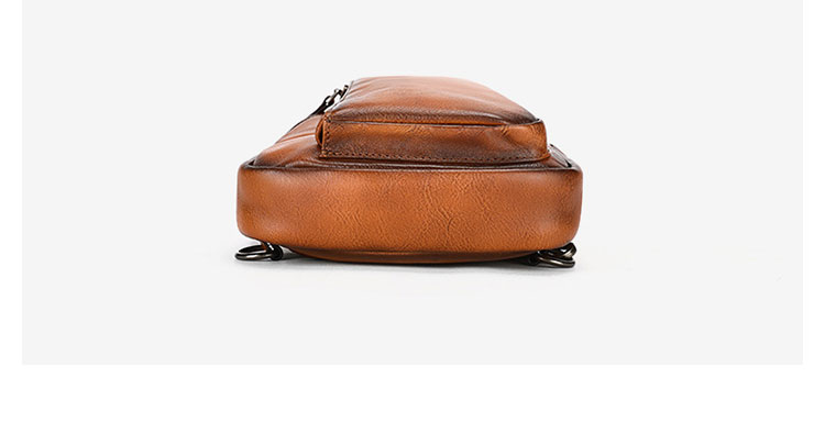 Whatna アンティーク風合い鞣し天 然 牛 革 ワンショルダーメンズバッグボディバッグ 胸バッグ斜めがけバッグ 肩掛けバッグ 本革 厚手 レザー プレゼント 紳士用 男性用 9215-4