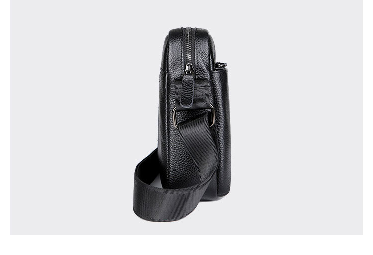 Whatna 牛革ショルダーバッグ メンズ メッセンジャーバッグ ボディ斜め掛け胸バッグ かばん斜めがけ 小さめ ビジネスバッグ A4 ipad 10.5収納可 本革 通勤 通学 斜めがけバッグ 自転車 かばん男性用 黒2103-2
