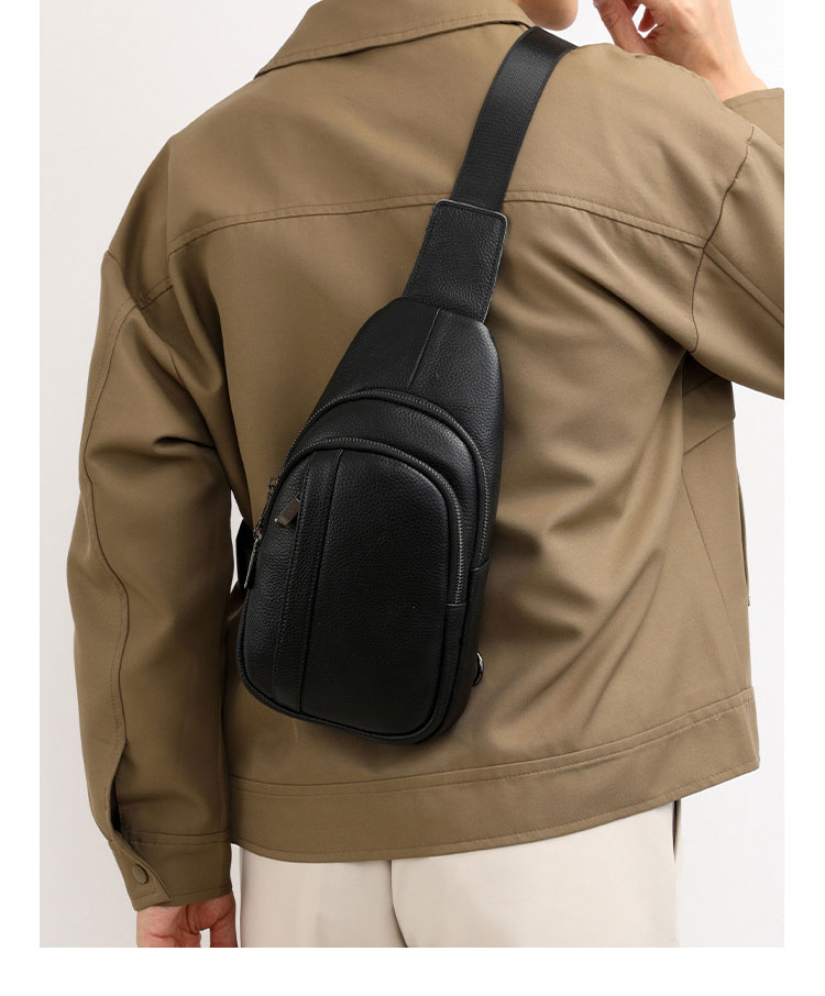 Whatna 牛革 ショルダーバッグ メンズ レディース  斜めがけ ワンショルダーバッグボディバッグ 胸バッグ  ipad mini収納可 イヤホン穴付 厚手レザー 本 革 左右付け替え可能 ビジネス 通学 通勤バッグ 自転車 鞄 8115-9