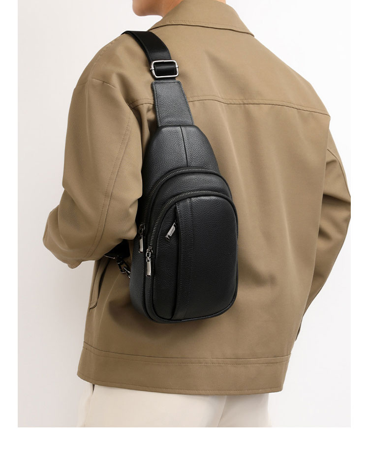 Whatna 牛革 ショルダーバッグ メンズ レディース  斜めがけ ワンショルダーバッグボディバッグ 胸バッグ  ipad mini収納可 イヤホン穴付 厚手レザー 本 革 左右付け替え可能 ビジネス 通学 通勤バッグ 自転車 鞄 8115-10