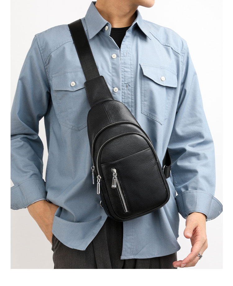 Whatna 牛革 ショルダーバッグ メンズ レディース 斜めがけ ワンショルダーバッグボディバッグ 胸バッグ ipad mini収納可 イヤホン穴付 厚手レザー 本 革 左右付け替え可能 ビジネス 通学 通勤バッグ 自転車 鞄 8114-9