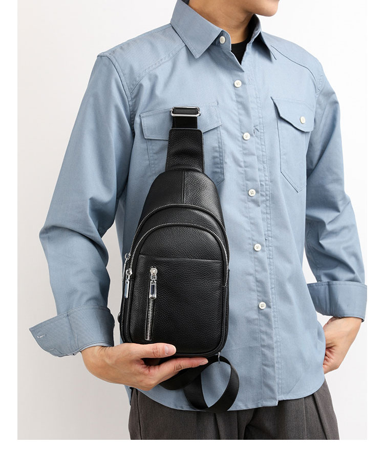 Whatna 牛革 ショルダーバッグ メンズ レディース 斜めがけ ワンショルダーバッグボディバッグ 胸バッグ ipad mini収納可 イヤホン穴付 厚手レザー 本 革 左右付け替え可能 ビジネス 通学 通勤バッグ 自転車 鞄 8114-8