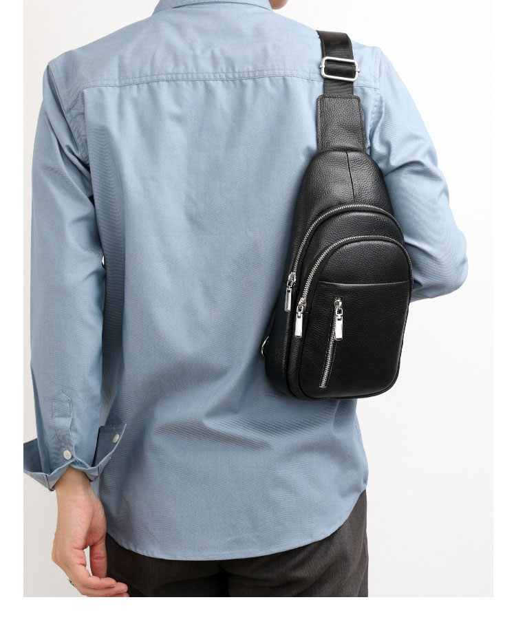 Whatna 牛革 ショルダーバッグ メンズ レディース 斜めがけ ワンショルダーバッグボディバッグ 胸バッグ ipad mini収納可 イヤホン穴付 厚手レザー 本 革 左右付け替え可能 ビジネス 通学 通勤バッグ 自転車 鞄 8114-11