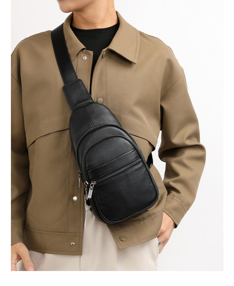 Whatna 牛革 ショルダーバッグ メンズ レディース  斜めがけ ワンショルダーバッグボディバッグ 胸バッグ  ipad mini収納可 イヤホン穴付 厚手レザー 本 革 左右付け替え可能 ビジネス 通学 通勤バッグ 自転車 鞄 8116-8