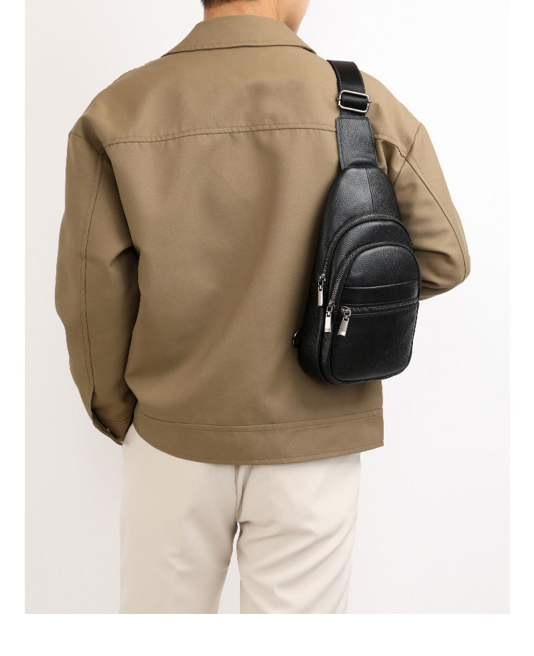 Whatna 牛革 ショルダーバッグ メンズ レディース  斜めがけ ワンショルダーバッグボディバッグ 胸バッグ  ipad mini収納可 イヤホン穴付 厚手レザー 本 革 左右付け替え可能 ビジネス 通学 通勤バッグ 自転車 鞄 8116-12