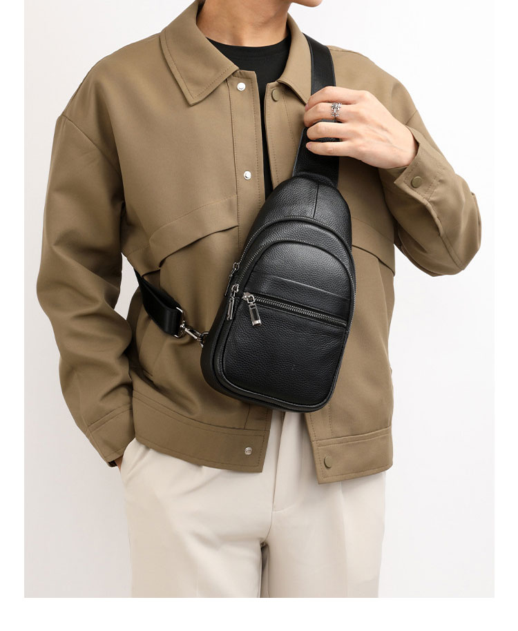 Whatna 牛革 ショルダーバッグ メンズ レディース  斜めがけ ワンショルダーバッグボディバッグ 胸バッグ  ipad mini収納可 イヤホン穴付 厚手レザー 本 革 左右付け替え可能 ビジネス 通学 通勤バッグ 自転車 鞄 8116-10