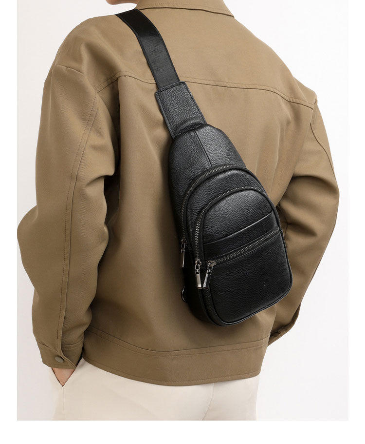 Whatna 牛革 ショルダーバッグ メンズ レディース  斜めがけ ワンショルダーバッグボディバッグ 胸バッグ  ipad mini収納可 イヤホン穴付 厚手レザー 本 革 左右付け替え可能 ビジネス 通学 通勤バッグ 自転車 鞄 8116-9