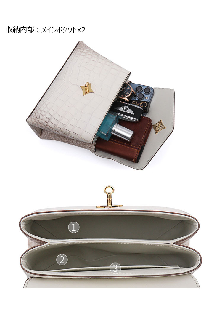 Whatna ミニ ショルダーバッグ レディース トートバッグ  手持ちバッグ マザーズバッグ クラッチバッグ 小さめ 本 革 本 皮 2室仕切 ショルダー 肩掛け ミニバッグ 女性 通勤 旅行 バッグ白 3248DX-1-7