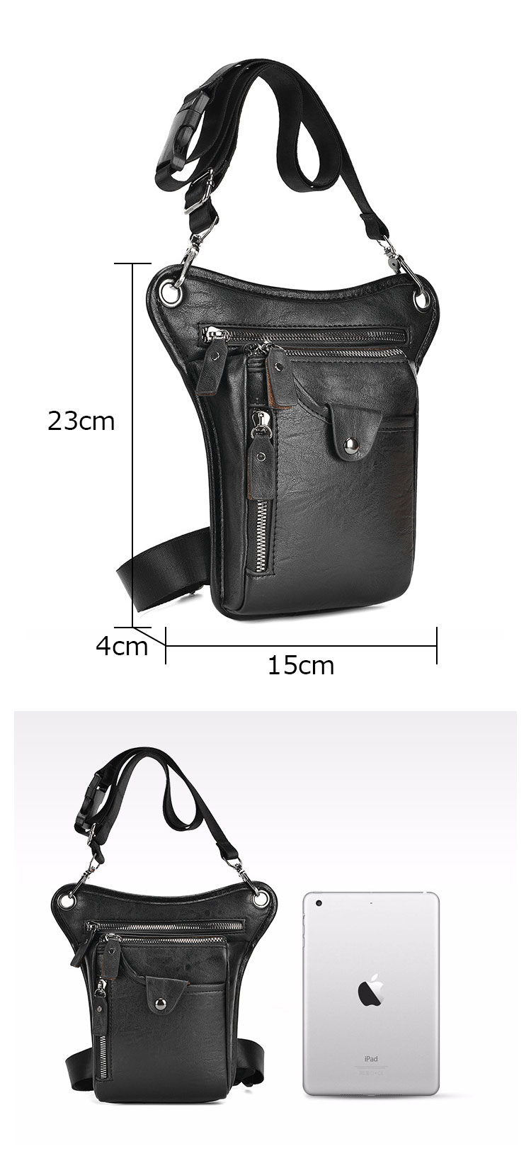 Whatna 革 ニショルダーバッグ メンズ  レディース ライディングウエストバッグ ウエストポーチ バイク用クロスボディーバッグ  ライダーバッグ PUレザー 小型バックパックミニ斜め掛け胸バッグ 男女兼用21-1-7