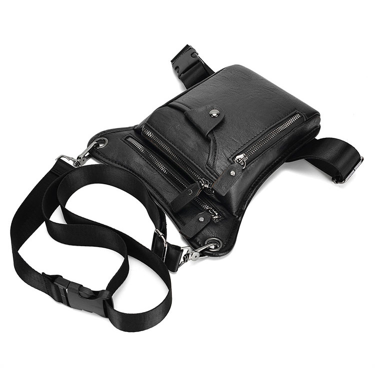 Whatna 革 ニショルダーバッグ メンズ  レディース ライディングウエストバッグ ウエストポーチ バイク用クロスボディーバッグ  ライダーバッグ PUレザー 小型バックパックミニ斜め掛け胸バッグ 男女兼用21-1-6