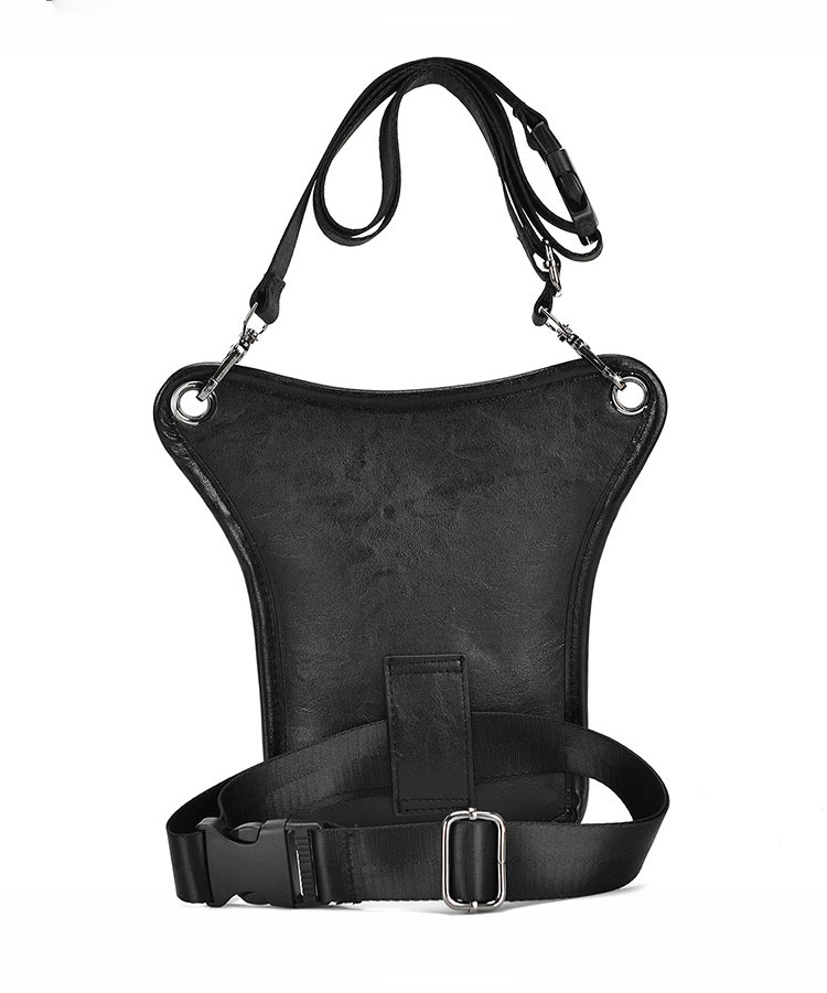 Whatna 革 ニショルダーバッグ メンズ  レディース ライディングウエストバッグ ウエストポーチ バイク用クロスボディーバッグ  ライダーバッグ PUレザー 小型バックパックミニ斜め掛け胸バッグ 男女兼用21-1-4