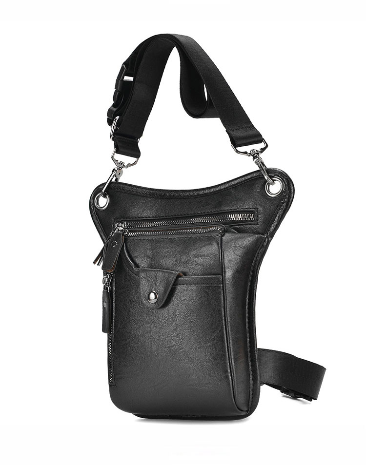 Whatna 革 ニショルダーバッグ メンズ  レディース ライディングウエストバッグ ウエストポーチ バイク用クロスボディーバッグ  ライダーバッグ PUレザー 小型バックパックミニ斜め掛け胸バッグ 男女兼用21-1-2