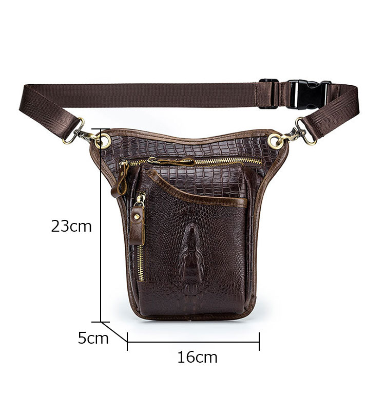 Whatna牛 革 ニショルダーバッグ メンズ  レディース ライディングウエストバッグ ウエストポーチ バイク用クロスボディーバッグ  ライダーバッグ 小型バックパックミニ斜め掛け胸バッグ 男女兼用8205-1