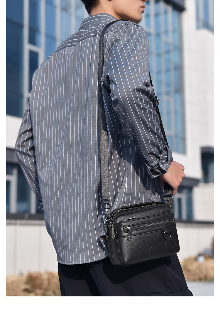Whatna ミニワンショルダー メンズ  バッグ 4way クラッチ ショルダー斜め掛け ボディバッグ 胸バッグ ウエストポーチ 肩掛けバッグ 手提げバッグ 手持げバッグ小さい 厚手 レザー 横型結婚式 バッグ ビジネス フォーマル 冠婚葬祭 バッグ A303-14