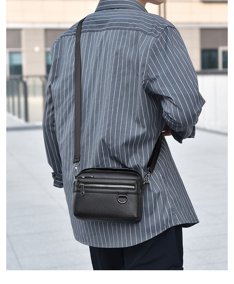 Whatna ミニワンショルダー メンズ  バッグ 4way クラッチ ショルダー斜め掛け ボディバッグ 胸バッグ ウエストポーチ 肩掛けバッグ 手提げバッグ 手持げバッグ小さい 厚手 レザー 横型結婚式 バッグ ビジネス フォーマル 冠婚葬祭 バッグ A303-13