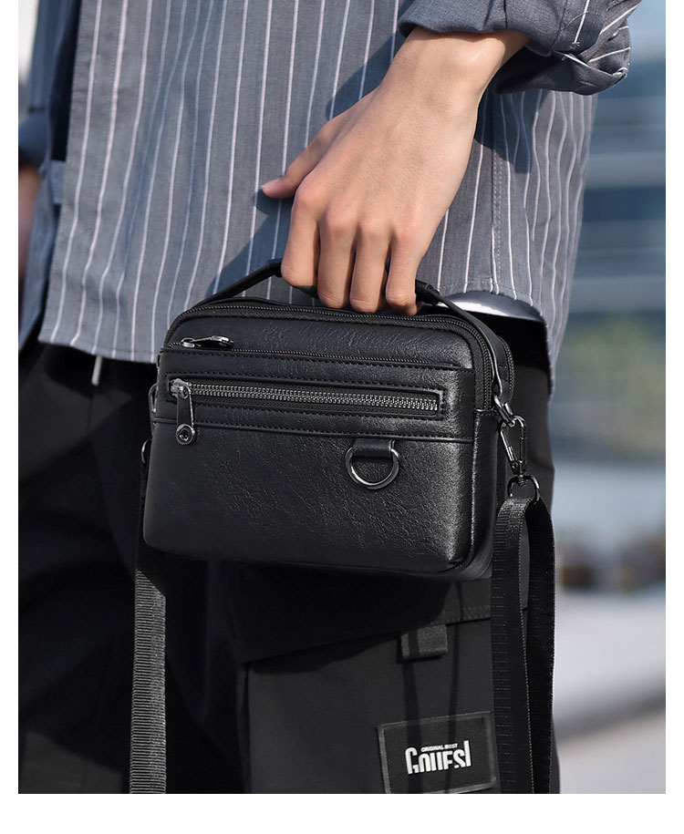 Whatna ミニワンショルダー メンズ  バッグ 4way クラッチ ショルダー斜め掛け ボディバッグ 胸バッグ ウエストポーチ 肩掛けバッグ 手提げバッグ 手持げバッグ小さい 厚手 レザー 横型結婚式 バッグ ビジネス フォーマル 冠婚葬祭 バッグ A303-15