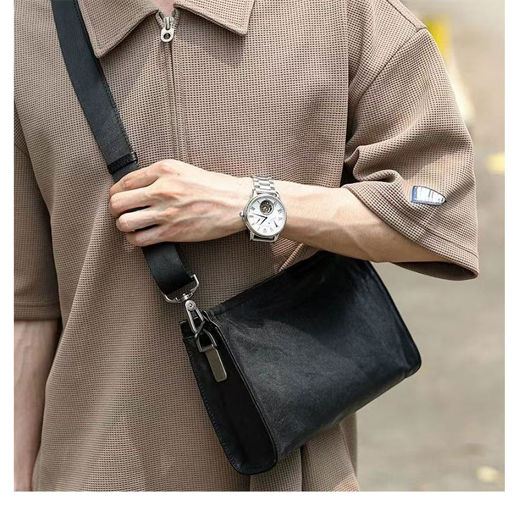 Whatna アンティーク風合い鞣し天 然 牛革 ワンショルダー メンズ ショルダー斜め掛け ボディバッグ 胸バッグ 肩掛けバッグ グクラッチバック  手提げバッグ 手持げバッグ 小さい ipad 9.7収納可 結婚式 バッグ ビジネス フォーマル 冠婚葬祭 バッグ  N3098-10