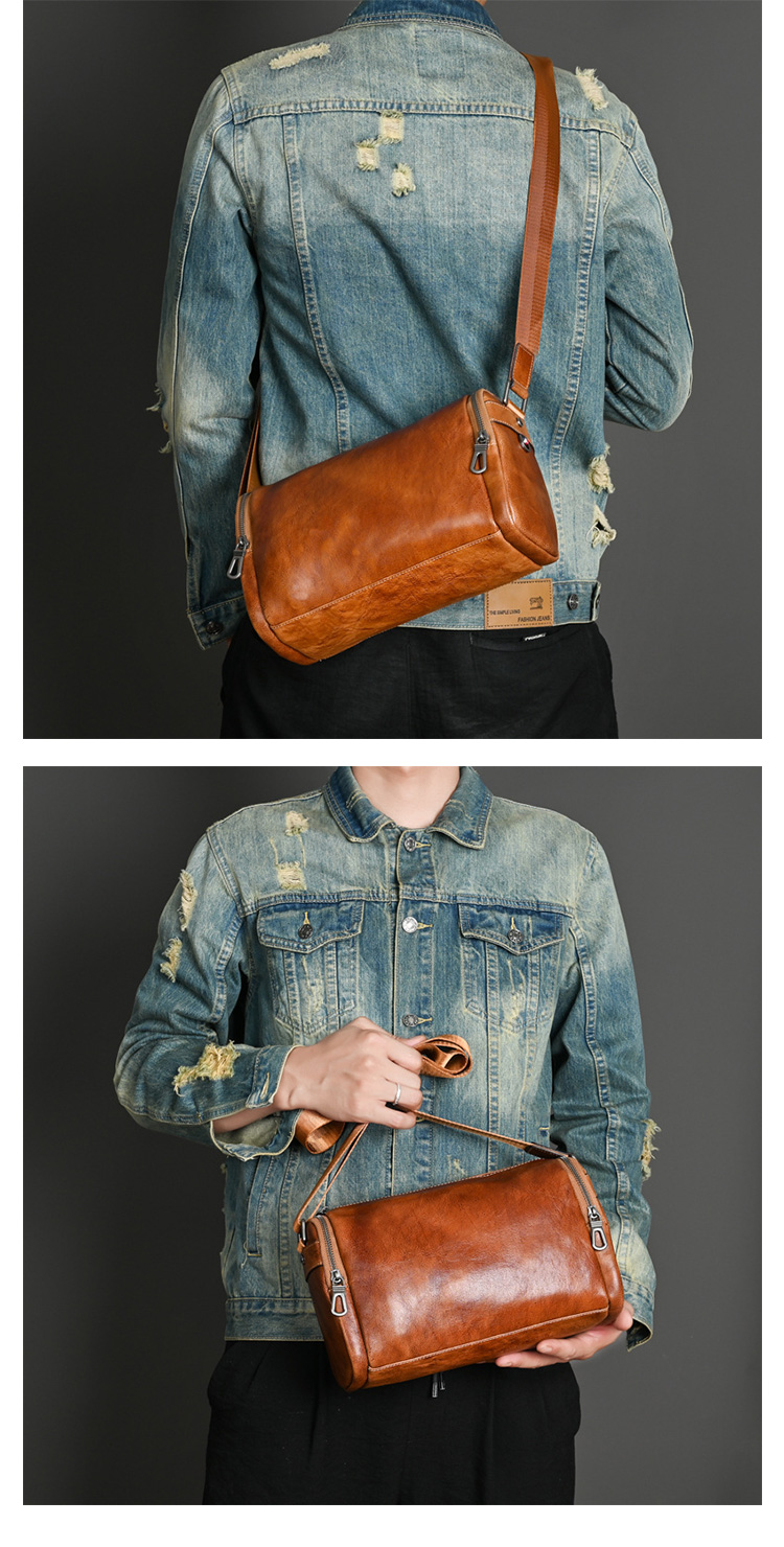 Whatna アンティーク風合い鞣し天 然 牛革 ワンショルダー メンズ ショルダー斜め掛け ボディバッグ 胸バッグ 肩掛けバッグ手提げバッグ グクラッチバック  手持げバッグ ipad 10.5収納可 結婚式 バッグ ビジネス フォーマル 冠婚葬祭 バッグ  N3055-1-10