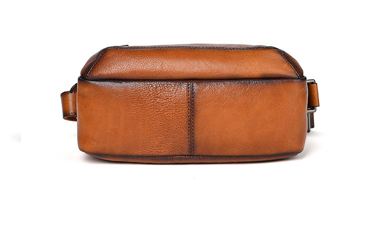 Whatna アンティーク風合い鞣し天 然 牛革 ワンショルダーメンズ バッグ 3way クラッチ ショルダー斜め掛け ボディバッグ 胸バッグ 肩掛けバッグ 手提げバッグ 手持げバッグ 2室 横型 小さい結婚式 バッグ ビジネス フォーマル 冠婚葬祭 バッグ 13742-4