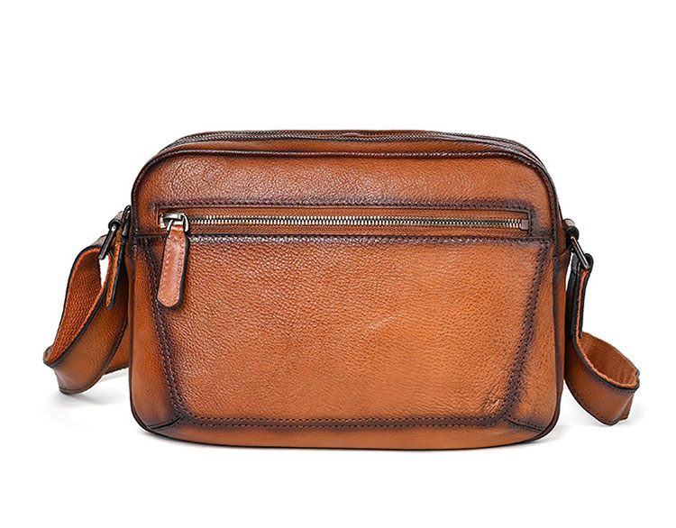 Whatna アンティーク風合い鞣し天 然 牛革 ワンショルダーメンズ バッグ 3way クラッチ ショルダー斜め掛け ボディバッグ 胸バッグ 肩掛けバッグ 手提げバッグ 手持げバッグ 2室 横型 小さい結婚式 バッグ ビジネス フォーマル 冠婚葬祭 バッグ 13742-1