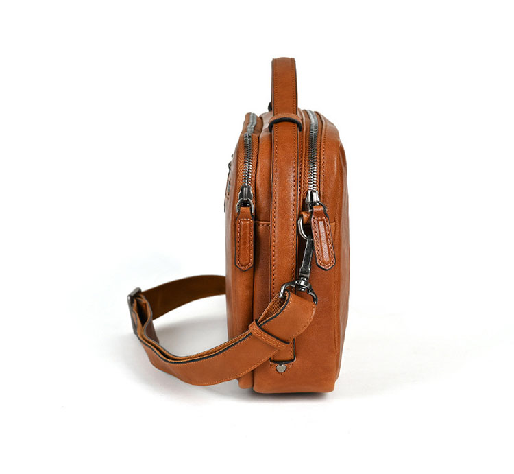 Whatna アンティーク風合い鞣し天 然 牛革 ワンショルダーメンズ トートバッグ クラッチバッグ 斜め掛け ボディバッグ 胸バッグ 肩掛けバッグ 手提げバッグ 手持げバッグ 2室 A4大さい結婚式 バッグ ビジネス フォーマル 冠婚葬祭 バッグ-4