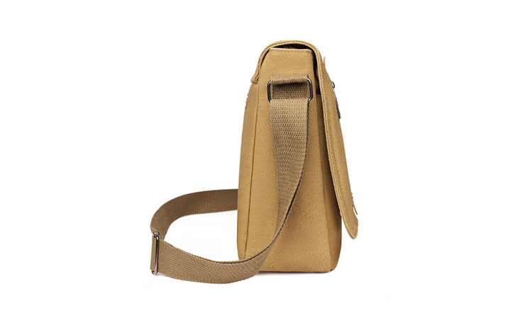 Whatna フラップ 厚 手 帆布 ショルダーバッグ メンズ メッセンジャーバッグ 厚 手 キャンバス 横型 大さめビジネスバッグ A4 15インチPC収納可 肩掛け 通勤 通学斜めがけバッグ 防水 バッグ 自転車 かばん男性用YM-3008-2