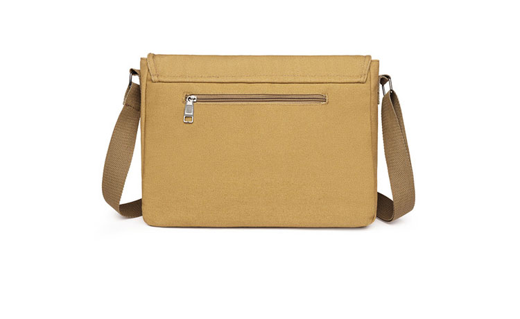 Whatna フラップ 厚 手 帆布 ショルダーバッグ メンズ メッセンジャーバッグ 厚 手 キャンバス 横型 大さめビジネスバッグ A4 15インチPC収納可 肩掛け 通勤 通学斜めがけバッグ 防水 バッグ 自転車 かばん男性用YM-3008-3