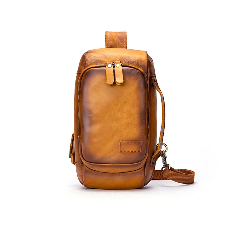 Whatna アンティーク風合い鞣し天 然 牛革 ワンショルダーメンズ  ショルダー斜め掛け ボディバッグ 胸バッグ クラッチ 肩掛けバッグ 手提げバッグ 手持げバッグ 横型 小さい結婚式 バッグ ビジネス フォーマル 冠婚葬祭 バッグ 9151-1