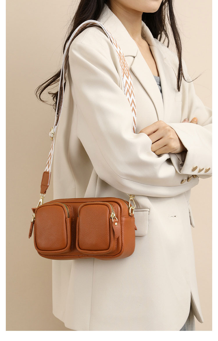 Whatna 牛 革 ミニ ショルダーバッグ レディース 斜めがけボディ胸バッグ 小さめ 本 革 厚手 レザー 軽量 ショルダー 肩掛け ミニバッグ 女性 通勤 旅行 バッグ スマホポーチ  7105-12