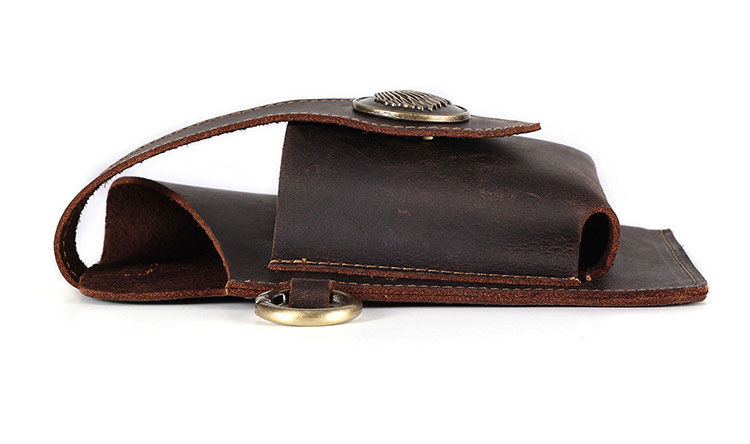 Whatna 天 然 牛革 ウエストポーチ メンズ 腰ポーチ ウエストバッグ 本 革 スマホポーチ 6.7インチスマホ収納可・キーホルダー付き コンパクトポーチ 小物入れ スポーツ ビジネス 旅行 男性 用  6620-4