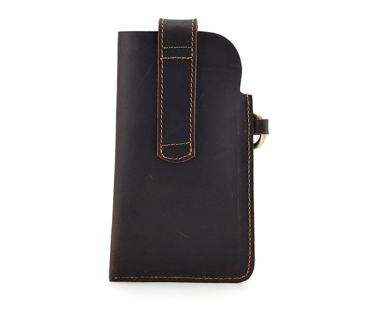 Whatna 天 然 牛革 ウエストポーチ メンズ 腰ポーチ ウエストバッグ 本 革 スマホポーチ 6.7インチスマホ収納可・キーホルダー付き コンパクトポーチ 小物入れ スポーツ ビジネス 旅行 男性 用  6620-2