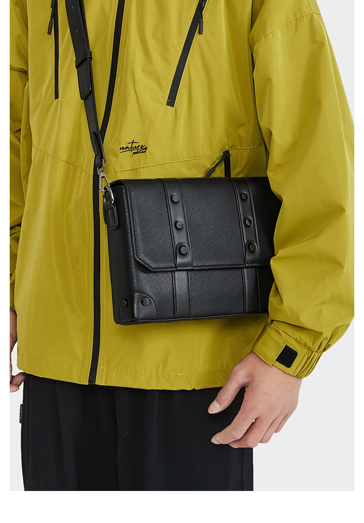 Whatna 革ショルダーバッグ メンズ メッセンジャーバッグ ipad9.7収納可 横 型 通勤 通学 斜めがけ ボディ バッグ ビジネス フォーマル 冠婚葬祭 結婚式 バッグ 自転車 かばんXM-2082-11