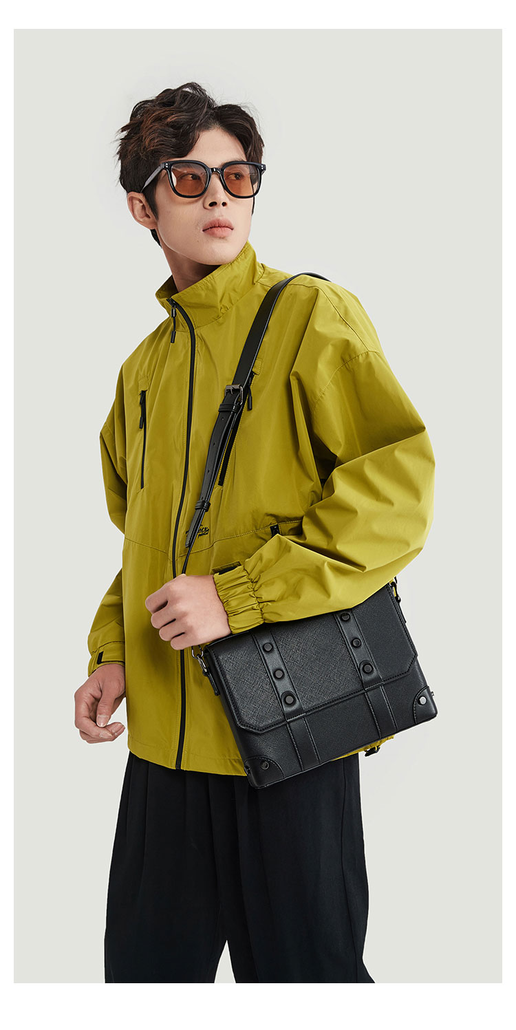 Whatna 革ショルダーバッグ メンズ メッセンジャーバッグ ipad9.7収納可 横 型 通勤 通学 斜めがけ ボディ バッグ ビジネス フォーマル 冠婚葬祭 結婚式 バッグ 自転車 かばんXM-2082-8