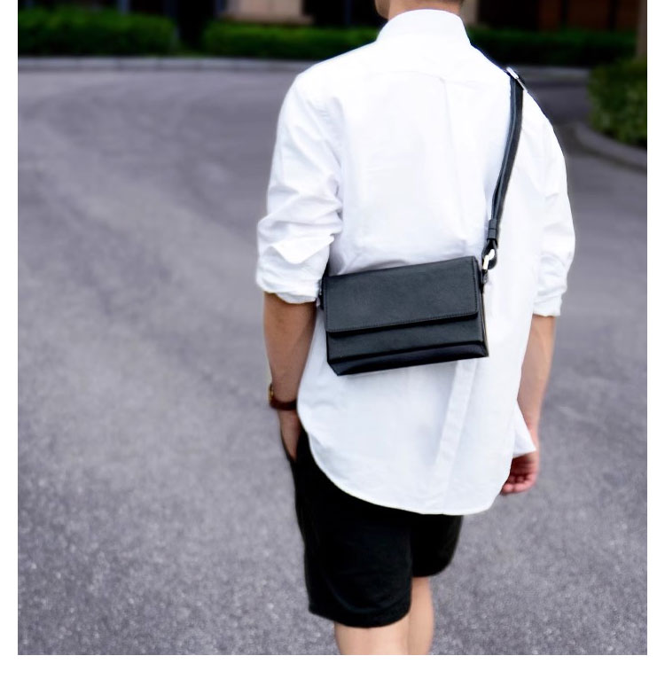 Whatna 革ミニ ショルダーバッグ メンズ メッセンジャーバッグ 小さipad Mini収納可 横 型 通勤 通学 斜めがけ ボディ バッグ ビジネス フォーマル 冠婚葬祭 結婚式 バッグ 自転車 かばんXM-2645-10