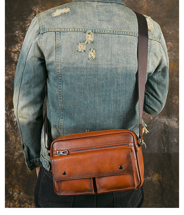 Whatna アンティーク風合い鞣し天 然 牛革 ワンショルダー メンズ 斜め掛けボディ胸バッグ 肩掛け 手提げ 手持げ クラッチ バックipad 10.5収納可 結婚式 ビジネス フォーマル 冠婚葬祭 バッグ9011-8