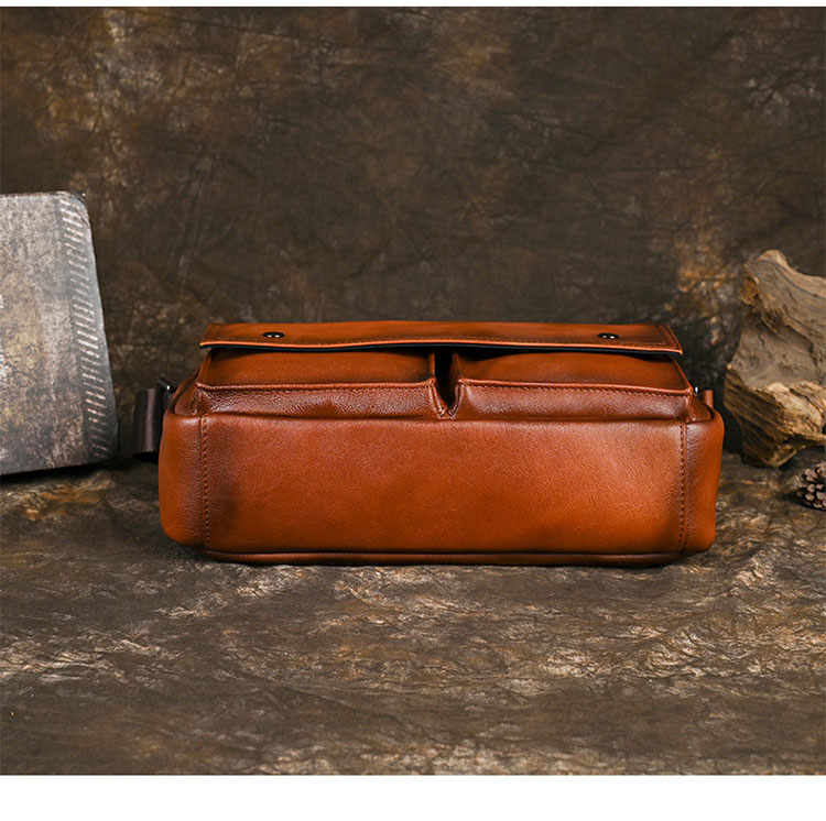 Whatna アンティーク風合い鞣し天 然 牛革 ワンショルダー メンズ 斜め掛けボディ胸バッグ 肩掛け 手提げ 手持げ クラッチ バックipad 10.5収納可 結婚式 ビジネス フォーマル 冠婚葬祭 バッグ9011-4