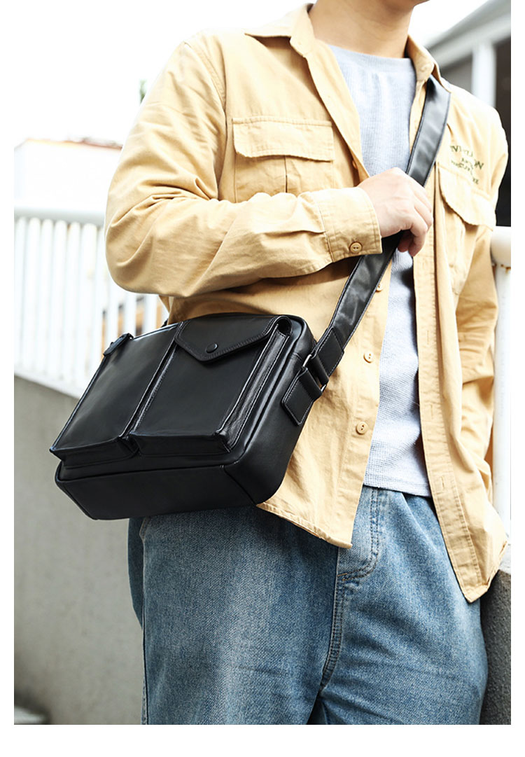 Whatna アンティーク風合い鞣し天 然 牛革 ショルダーバッグ メンズ  斜め掛け ボディ胸バッグ大さめA4サイズipad 10.5収納可 肩掛け 通勤 通学 ビジネスバッグ メッセンジャーバッグ自転車 かばん男性用 6213-9