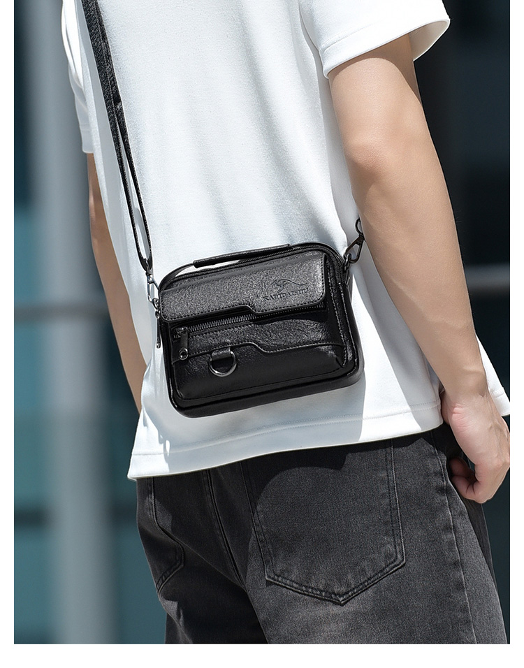 Whatna ミニワンショルダー メンズ  4way クラッチ 斜め掛け 肩掛け 手提げ 手持げ ボディ胸バッグ 小さいウエストポーチ厚手 レザー 横型ビジネス フォーマル 冠婚葬祭結婚式 バッグ A308#-15