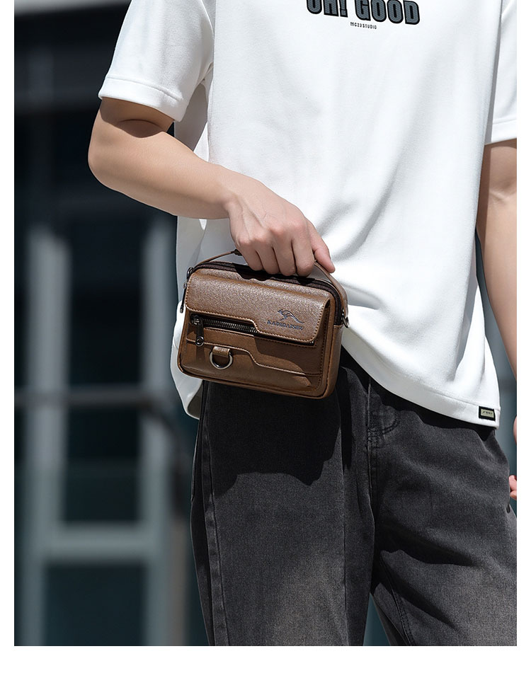 Whatna ミニワンショルダー メンズ  4way クラッチ 斜め掛け 肩掛け 手提げ 手持げ ボディ胸バッグ 小さいウエストポーチ厚手 レザー 横型ビジネス フォーマル 冠婚葬祭結婚式 バッグ A308#-11