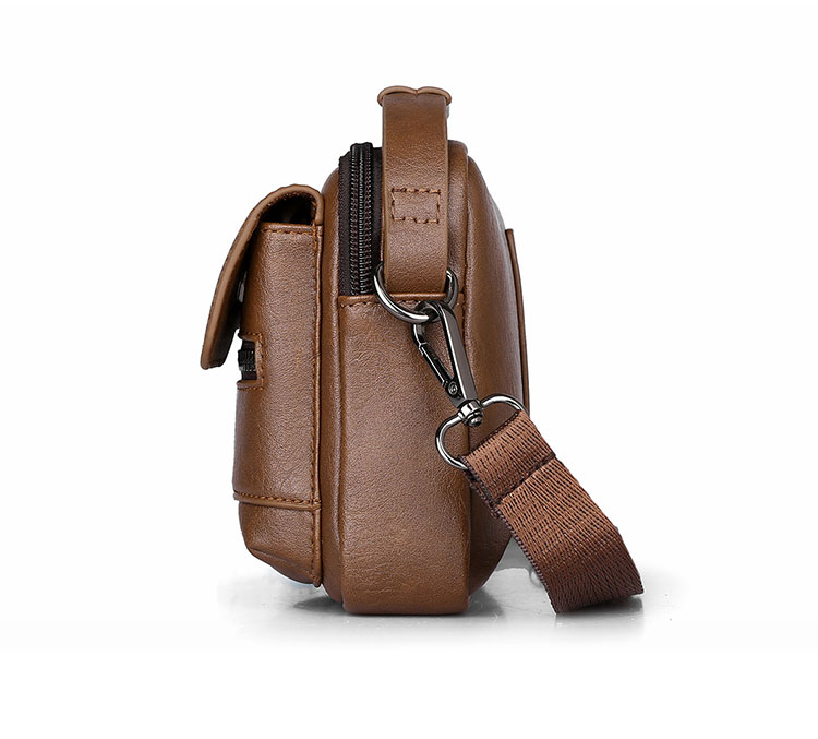 Whatna ミニワンショルダー メンズ  4way クラッチ 斜め掛け 肩掛け 手提げ 手持げ ボディ胸バッグ 小さいウエストポーチ厚手 レザー 横型ビジネス フォーマル 冠婚葬祭結婚式 バッグ A308#-3