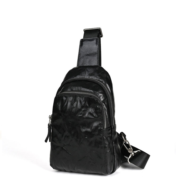 Whatna アンティーク風合い鞣し天 然牛 革 斜めがけ ボディバッグ ワンショルダー メンズ 本革 厚手 レザー1335-2