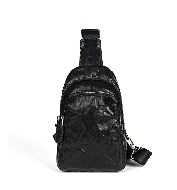 Whatna アンティーク風合い鞣し天 然牛 革 斜めがけ ボディバッグ ワンショルダー メンズ 本革 厚手 レザー1335-1