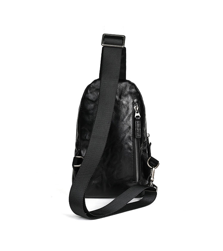 Whatna アンティーク風合い鞣し天 然牛 革 斜めがけ ボディバッグ ワンショルダー メンズ 本革 厚手 レザー1335-3