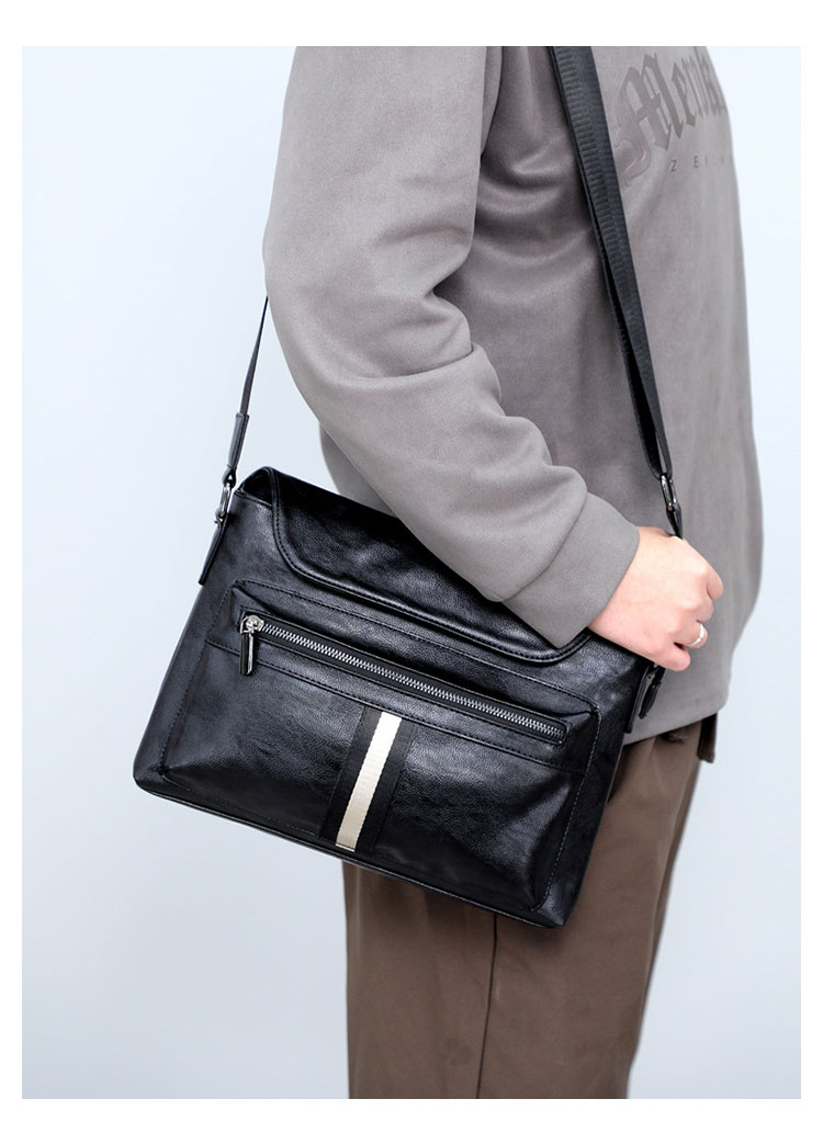 Whatna 革シ ョルダーバッグ メンズ メッセンジャーバッグ  A4 ipadpro 13収納可 横 型 ビジネス 通勤 通学 斜めがけバッグ 自転車 かばん男性用HB2768-6