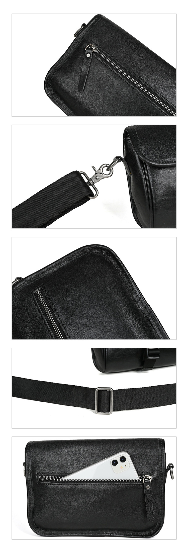 Whatna アンティーク風合い鞣し天 然 牛革ミニショルダーバッグ メンズ ポシェット メッセンジャー小さめ ショルダーミニポーチ 縦型 ipad mini収納可 本革 通勤 通学 斜めがけバッグ 自転車 かばん男性用 1344-8