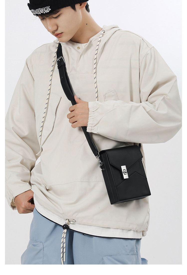 Whatna ミニショルダーバッグ ロック付き 盗難防止 PUレザー 2WAY バッグインバッグ メンズ・レディース 取り外し可能ストラップ-10