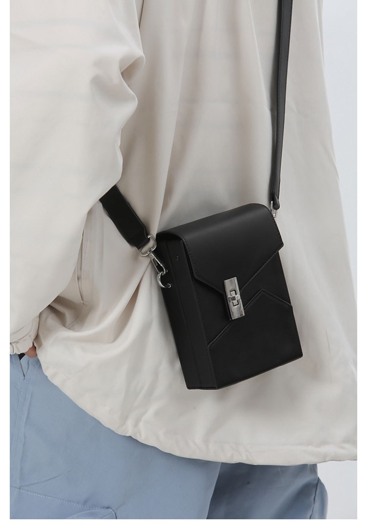 Whatna ミニショルダーバッグ ロック付き 盗難防止 PUレザー 2WAY バッグインバッグ メンズ・レディース 取り外し可能ストラップ-9